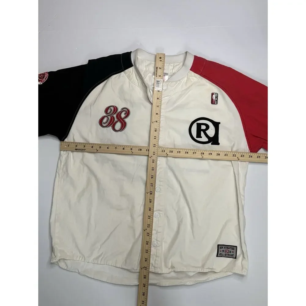 Run Athletics Baseball Jersey Mens XL Y2K Rev Run Hip Hop Embroidered 1988